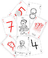 Klassensatz mit 30 mathematischen Romméblatt Kartenspielen